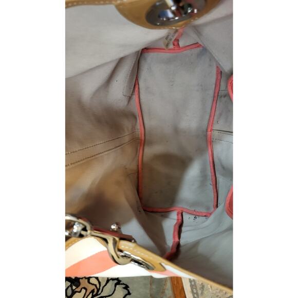 Coach Hadley Multistripe Canvas/Leather Duffle Tote M1382-F30041 - Picture 11 of 16